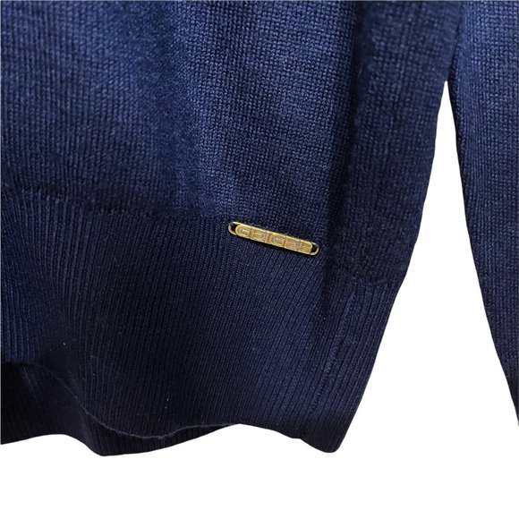 Men's Geiger VINTAGE Navy Wool V Neck Sweater - Picture 5 of 10